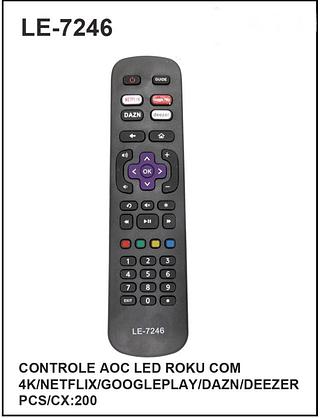 CONTROLE AOC LED ROKU COM 4K/NETFLIX/GOOGLEPLAY/DAZN/DEEZER