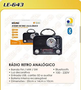 RÁDIO RETRO ANALÓGICO • Dimensões : 20cm x 14cm x 10cm