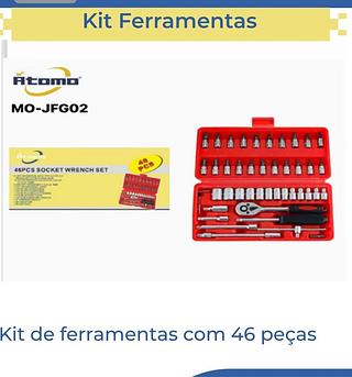 Kit Chave catraca Reversivel Fenda c/ 46pçs
