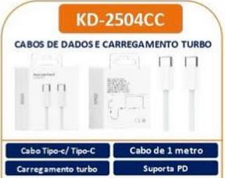 CABOS DE DADOS E CARREGAMENTO TURBO Cabo Tipo-c/ Tipo-C
