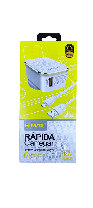 B-MAX CARREGADOR RÁPIDO 3.0 18W-V8