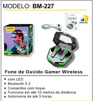 Fone de Ouvido Gamer Wireless • com LED • Bluetooth 5.3