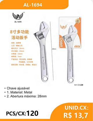 Chave ajusável • 1. Material: Metal • 2. Abertura máxima: 28mm