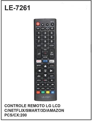 CONTROLE REMOTO LG LCD C/NETFLIX/SMART/3D/AMAZON