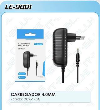 CARREGADOR 4.0MM - Saída: DC9V - 3A