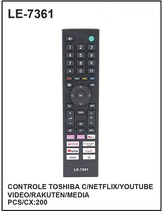 CONTROLE TOSHIBA C/NETFLIX/YOUTUBE VIDEO/RAKUTEN/MEDIA