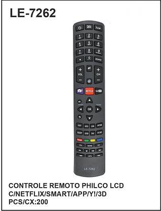 CONTROLE REMOTO PHILCO LCD C/NETFLIX/SMART/APP/Y!/3D