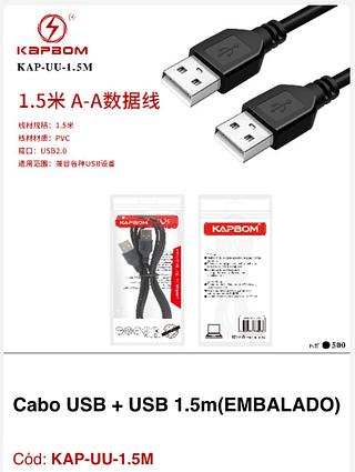 Cabo USB + USB 1.5m