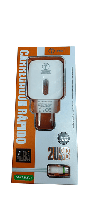 OTTO-CARREGADOR RÁPIDO 2USB 4.8A- V8