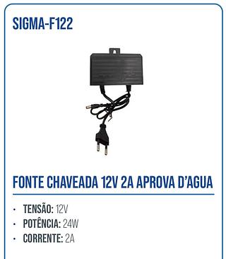 FONTE CHAVEADA 12V 2A APROVA D'AGUA