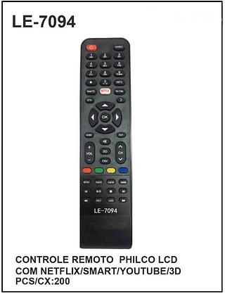 CONTROLE REMOTO PHILCO LCD COM NETFLIX/SMART/YOUTUBE/3D