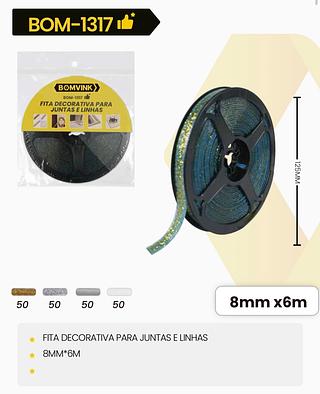 FITA DECORATIVA PARA JUNTAS E LINHAS 8MM*6M