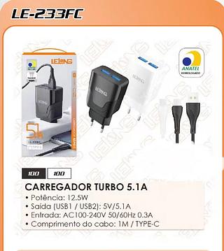 LELONG-CARREGADOR RAPIDO- 5.1A 2USB-TPC