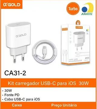 Kit carregador USB-C para iOS 30W