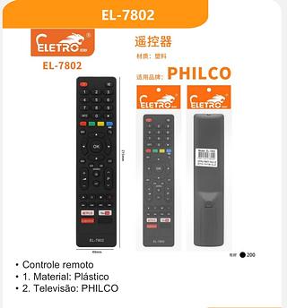 Controle Philco 4K/Netflix/Smart/Youtube/Globo-Play/Prime Vídeo
