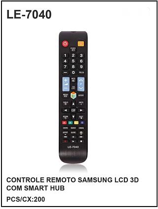 CONTROLE REMOTO SAMSUNG LCD 3D COM SMART HUB
