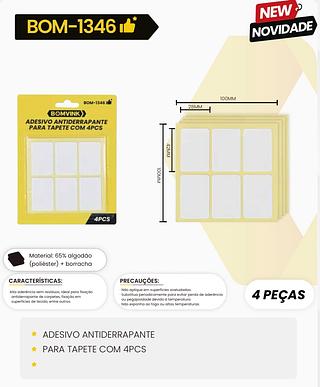 ADESIVO ANTIDERRAPANTE PARA TAPETE COM 4PCS