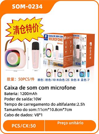 Caixa de som com microfone