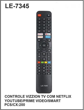 CONTROLE VIZZION TV COM NETFLIX YOUTUBE/PRIME VIDEO/SMART