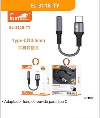 Adaptador fone de ouvido para tipo C